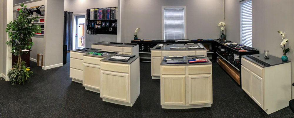 Counters with keyboards on top
