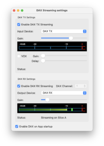 SmartSDR DAX Settings